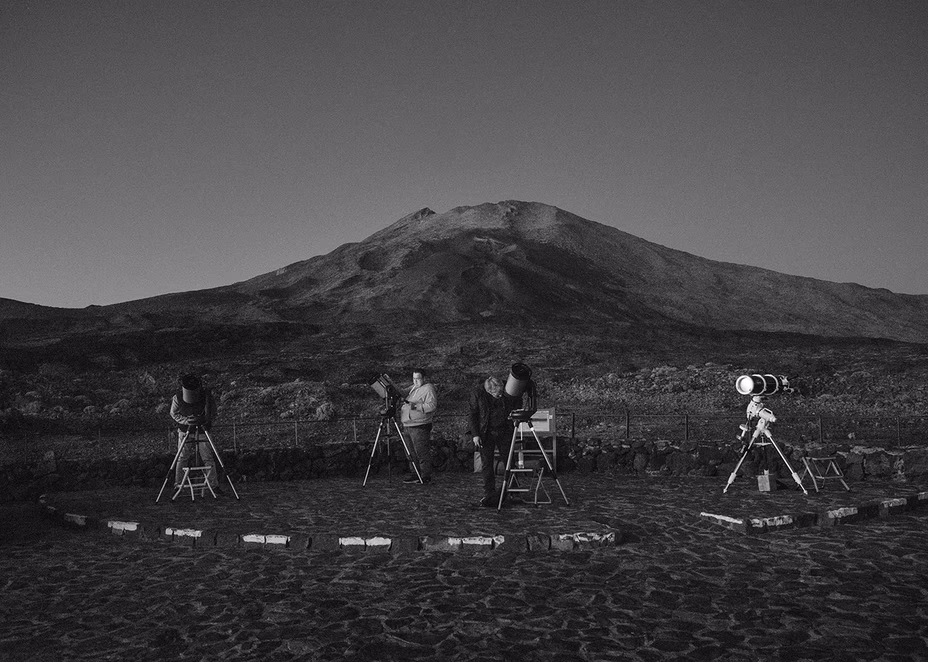Three stargazers at Mount Teide, in Tenerife, Spain, 2023